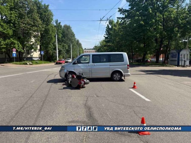 В Витебске авария с мотоциклом: водитель Volkswagen не уступил дорогу – байкер в больнице