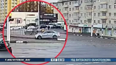 В Витебске Audi сбил женщину на островке безопасности